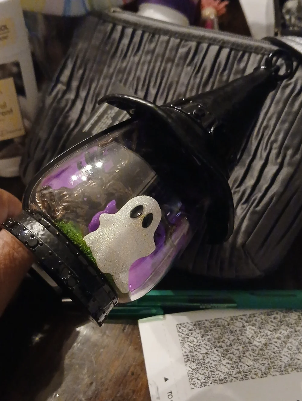 Halloween Witch Hat Lantern with White Ghost Decoration - BlackWallflower New